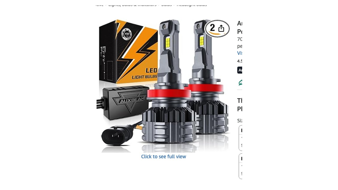 Auxbeam F22 Series H11/H8/H9 LED Bulbs