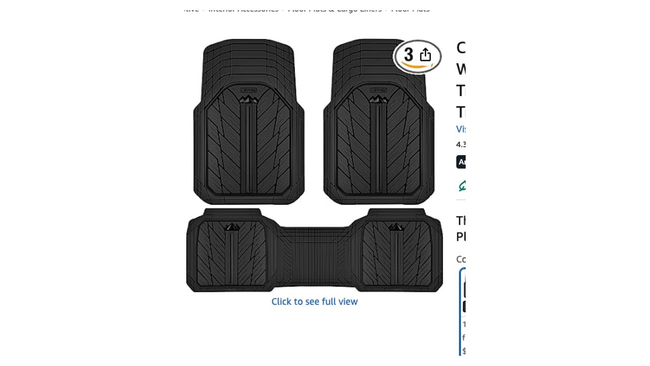CAR PASS Heavy Rubber Floor Mats (3-Piece)